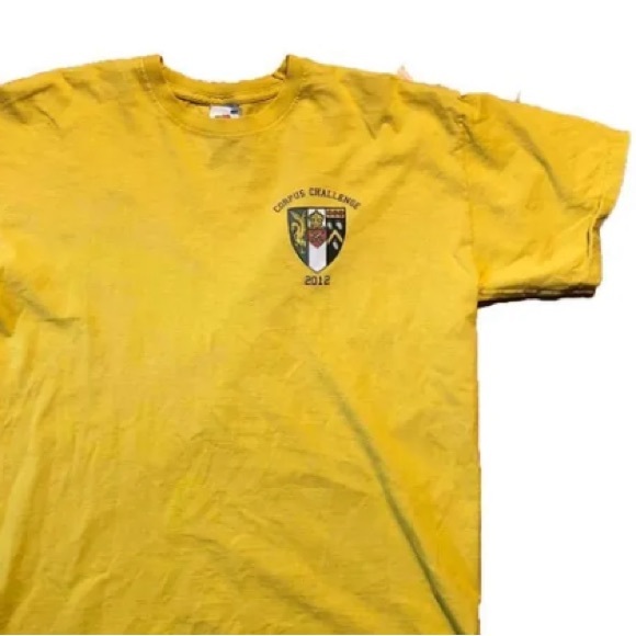 Oxford Corpus Christi College Yellow Graphic T-Shirt Size Medium M, Rare Version - Picture 3 of 4